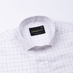 Regals White Check Cutaway Cotton Shirt - John Ellies
