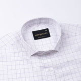 Regals White Check Cutaway Cotton Shirt - John Ellies