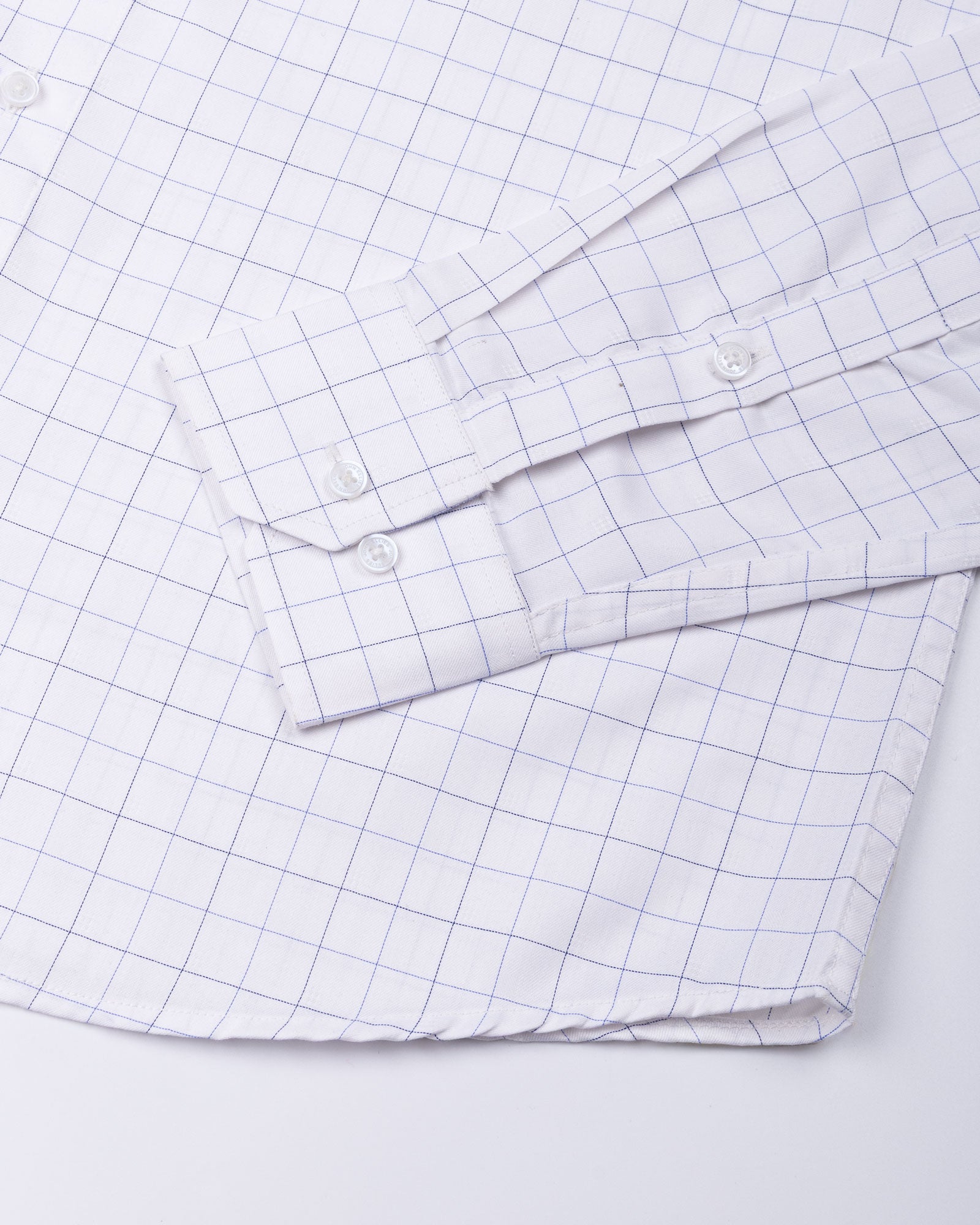 Regals White Check Cutaway Cotton Shirt - John Ellies