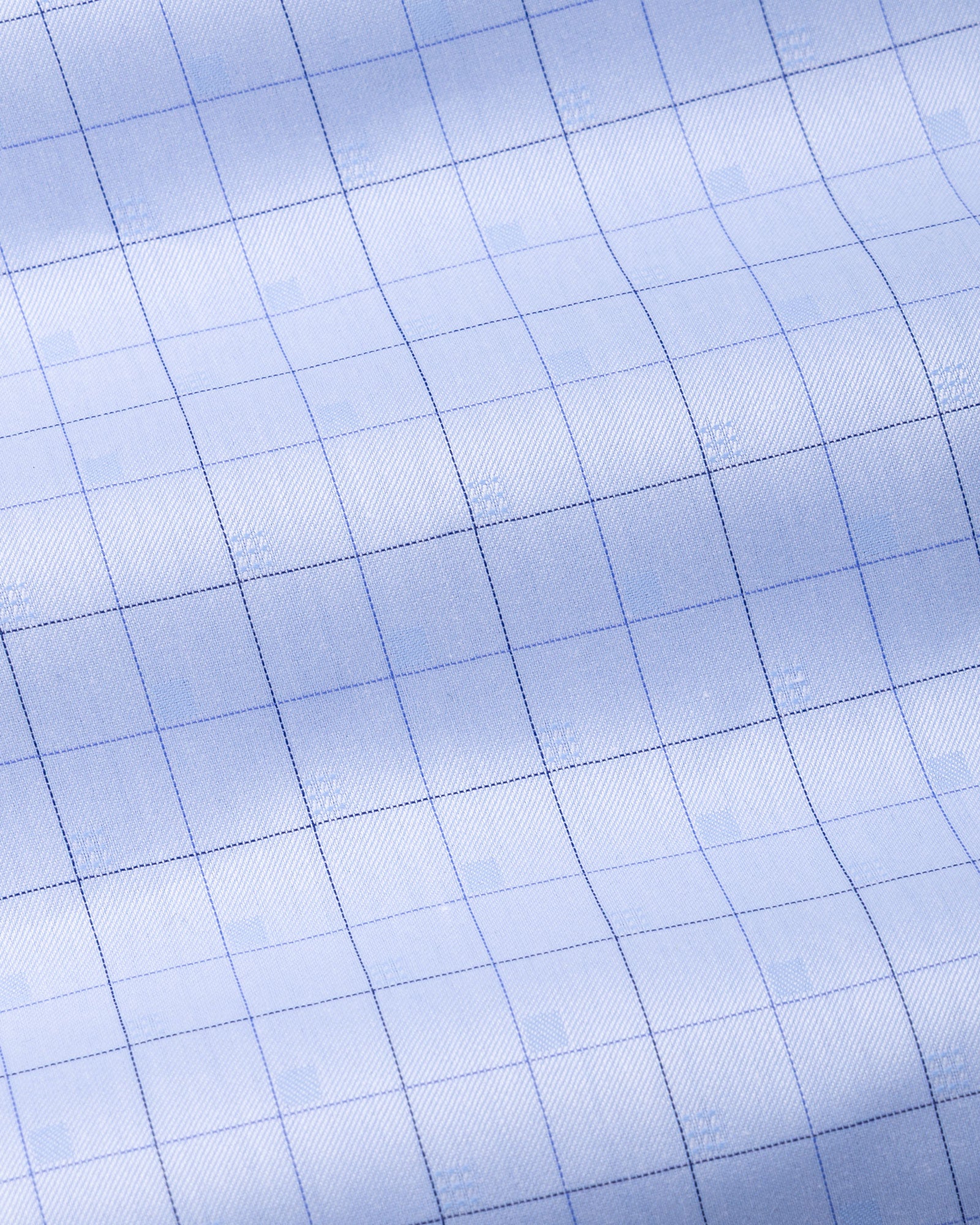 Aztec Blue Check Cutaway Cotton Shirt - John Ellies