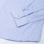 Aztec Blue Check Cutaway Cotton Shirt - John Ellies