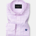 Aztec Pink Check Cutaway Cotton Shirt - John Ellies