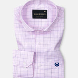 Aztec Pink Check Cutaway Cotton Shirt - John Ellies