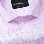 Aztec Pink Check Cutaway Cotton Shirt - John Ellies