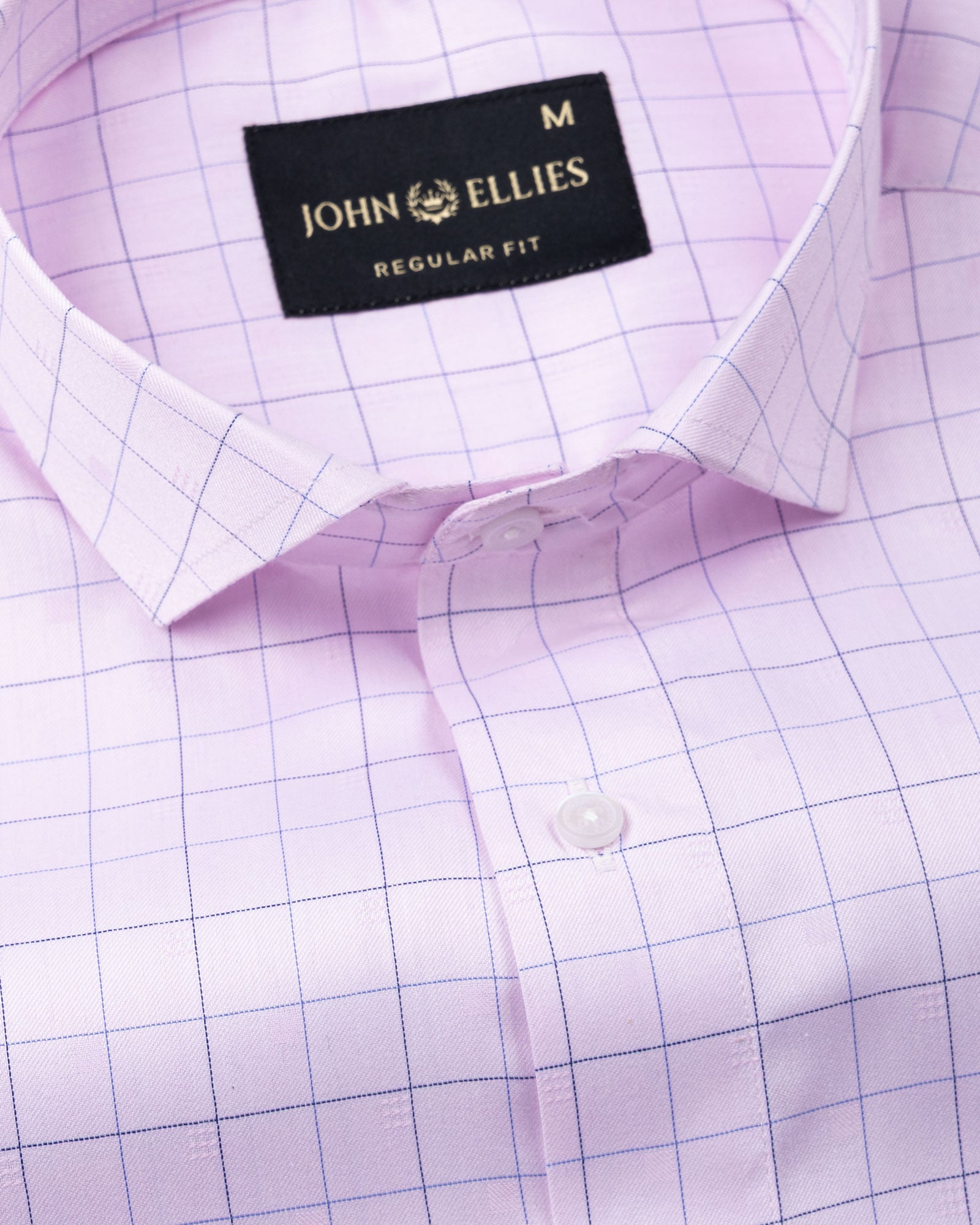 Aztec Pink Check Cutaway Cotton Shirt - John Ellies