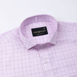 Aztec Pink Check Cutaway Cotton Shirt - John Ellies