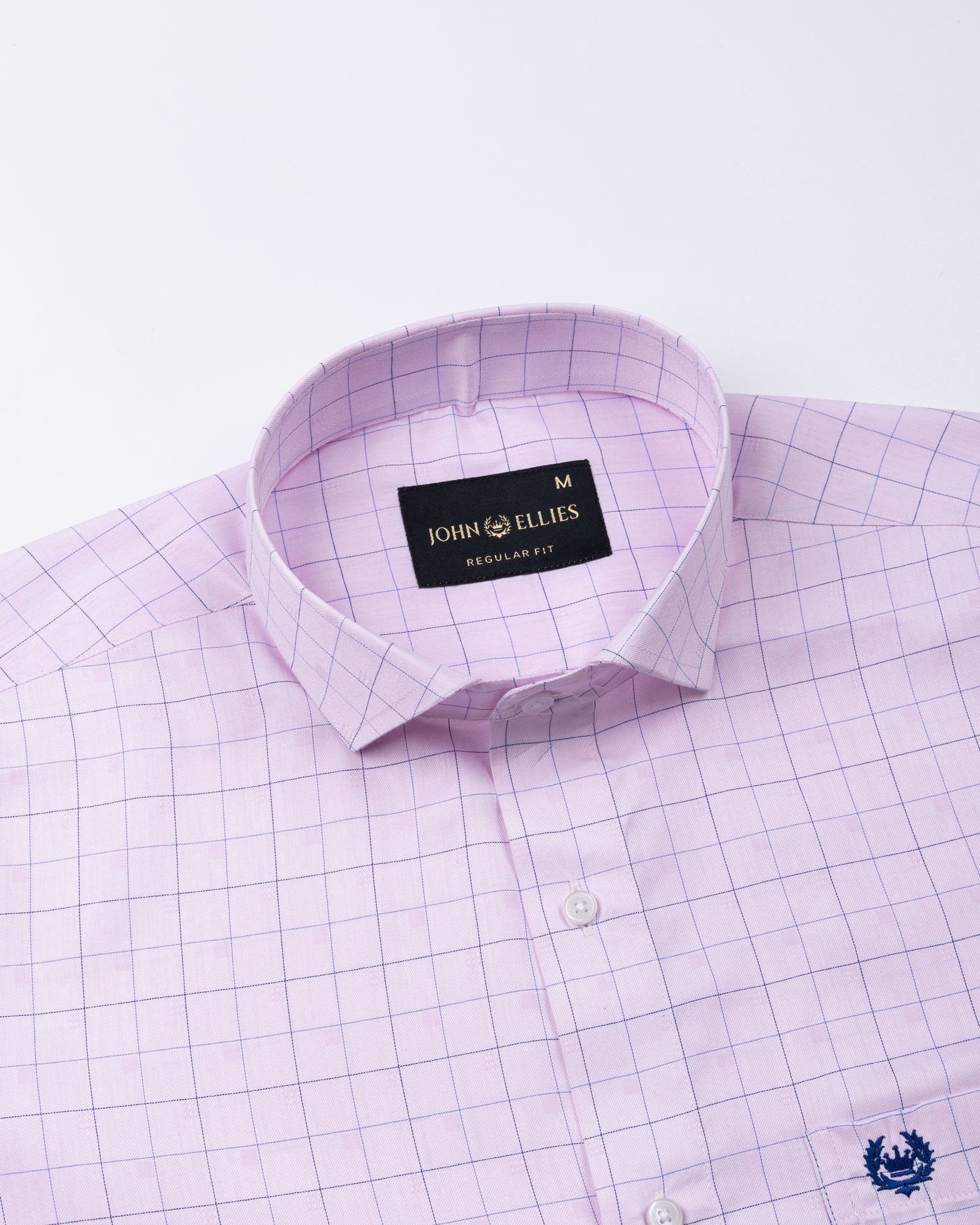 Aztec Pink Check Cutaway Cotton Shirt - John Ellies