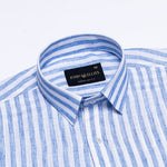 Kryox Blue Stripes Linen Shirt - John Ellies