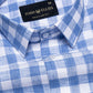 Kryox Blue Bold Check Linen Shirt - John Ellies