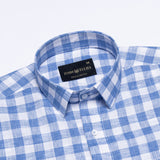 Kryox Blue Bold Check Linen Shirt - John Ellies
