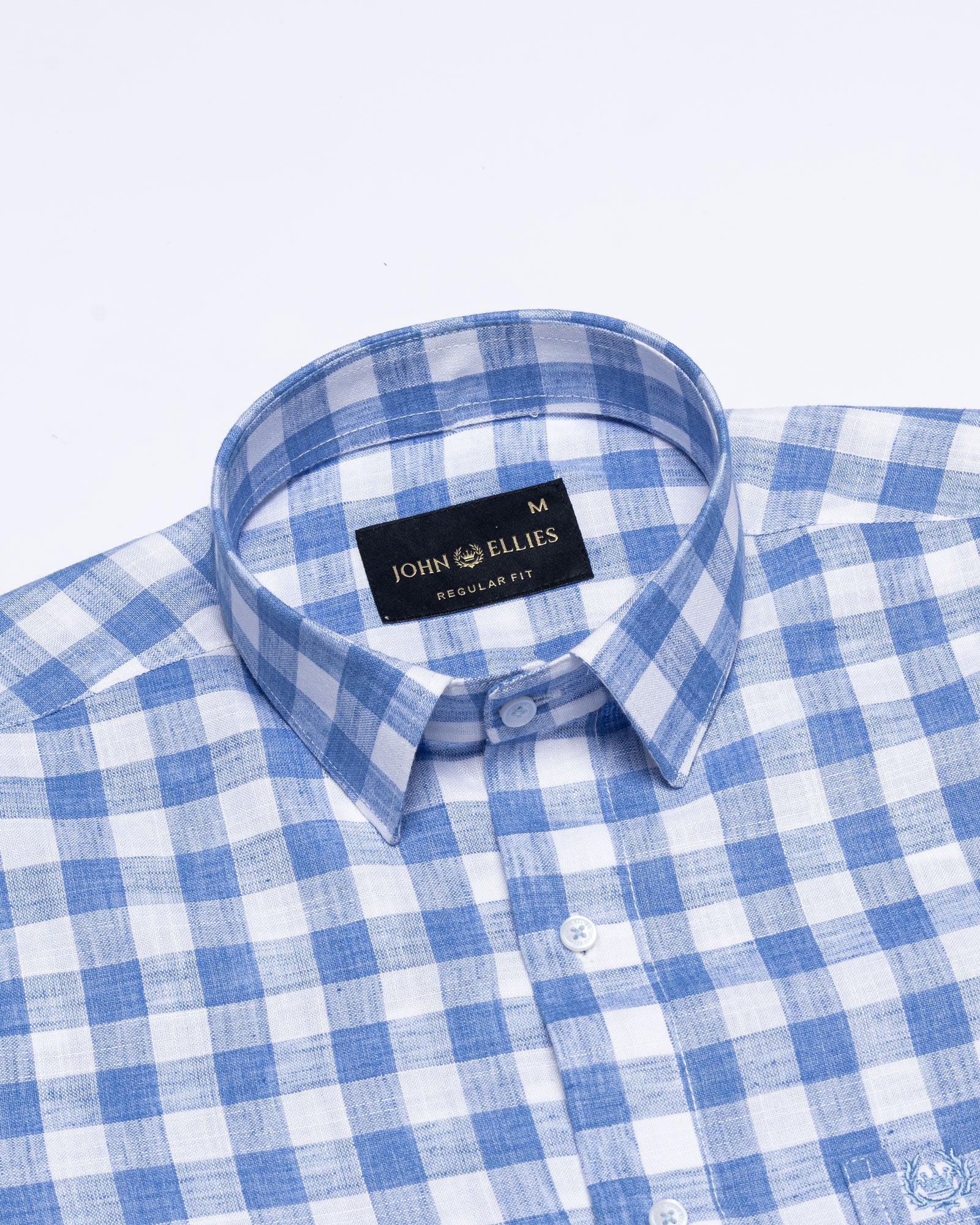 Kryox Blue Bold Check Linen Shirt - John Ellies