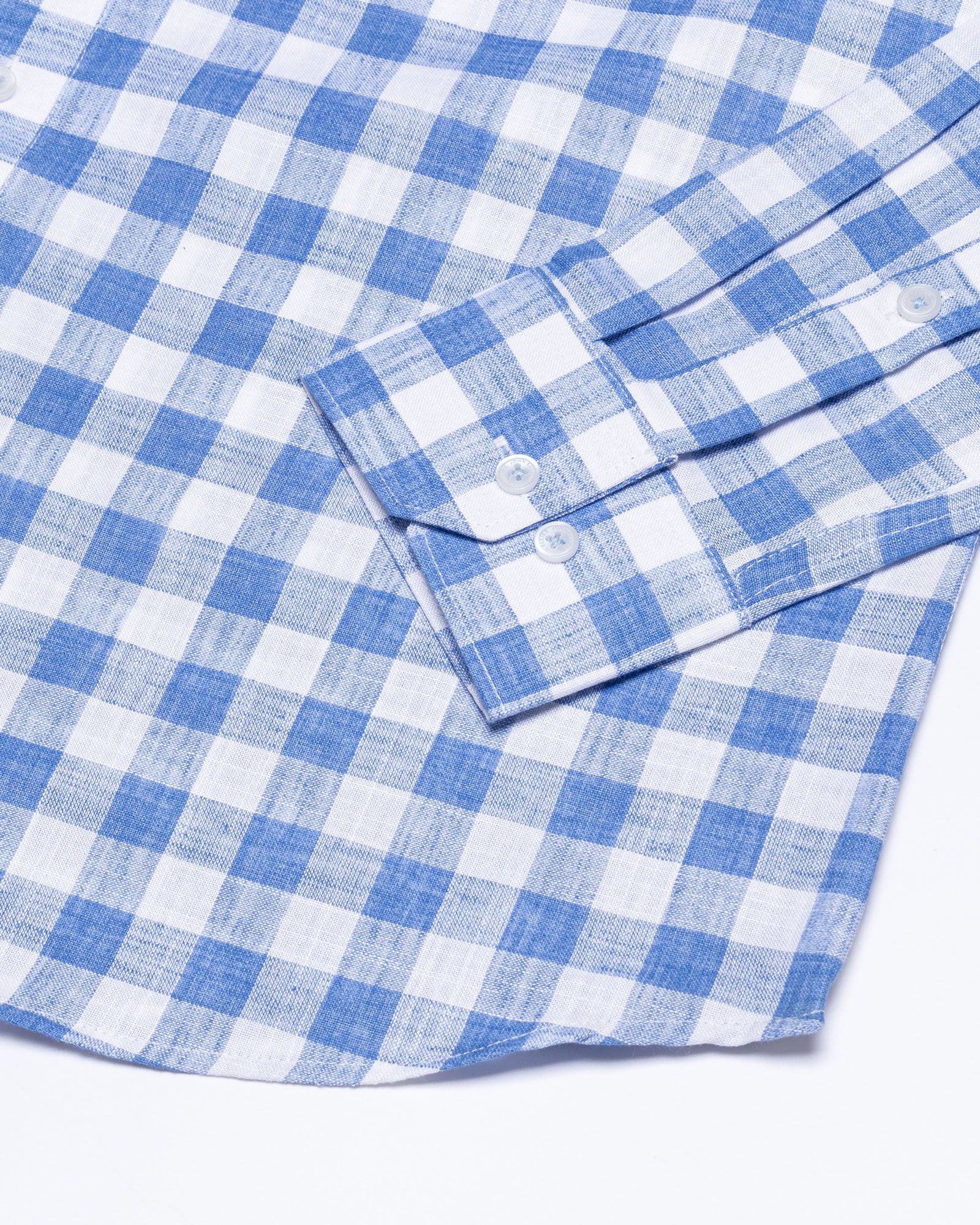 Kryox Blue Bold Check Linen Shirt - John Ellies
