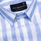 Kryox Blue Bold Stripes Linen Shirt - John Ellies
