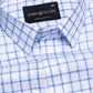 Kryox Blue Windowpane Check Linen Shirt - John Ellies