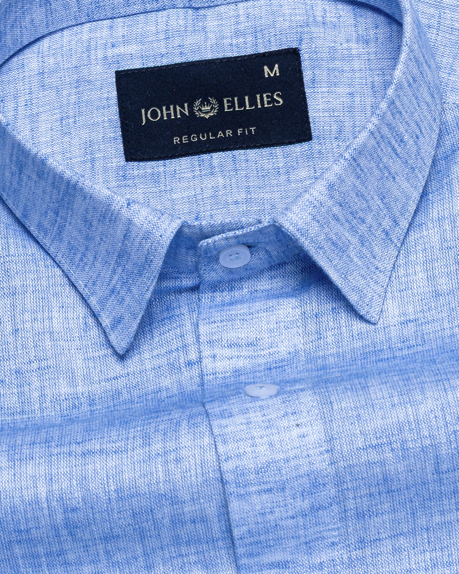 Kryox Blue Plain Linen Shirt - John Ellies
