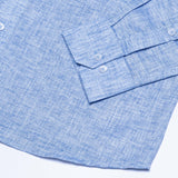 Kryox Blue Plain Linen Shirt - John Ellies