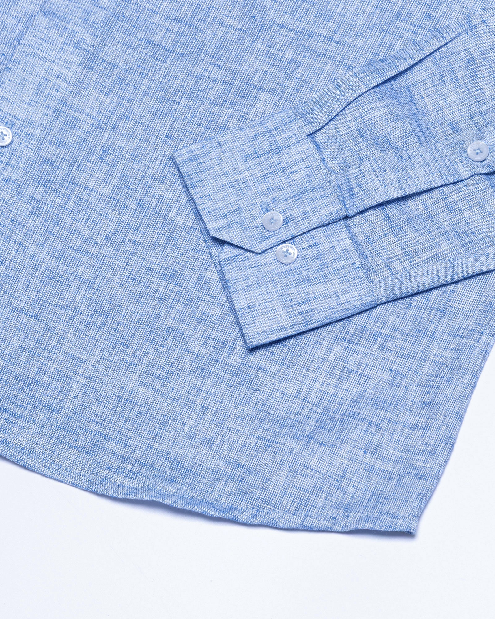 Kryox Blue Plain Linen Shirt - John Ellies