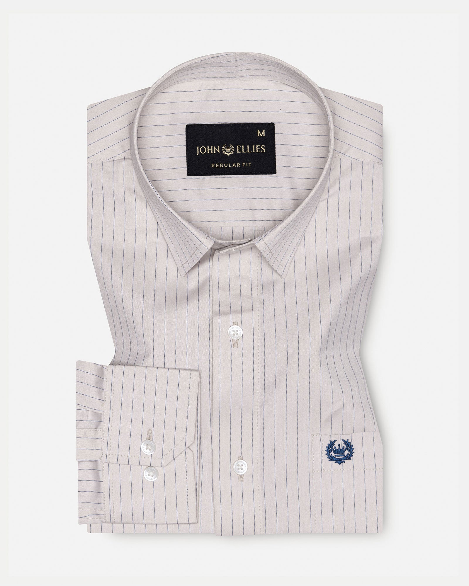 Peisky Khaki Cotton Stripes Shirt - John Ellies