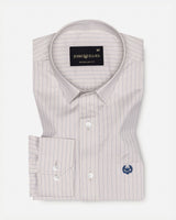 Peisky Khaki Cotton Stripes Shirt