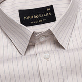Peisky Khaki Cotton Stripes Shirt - John Ellies