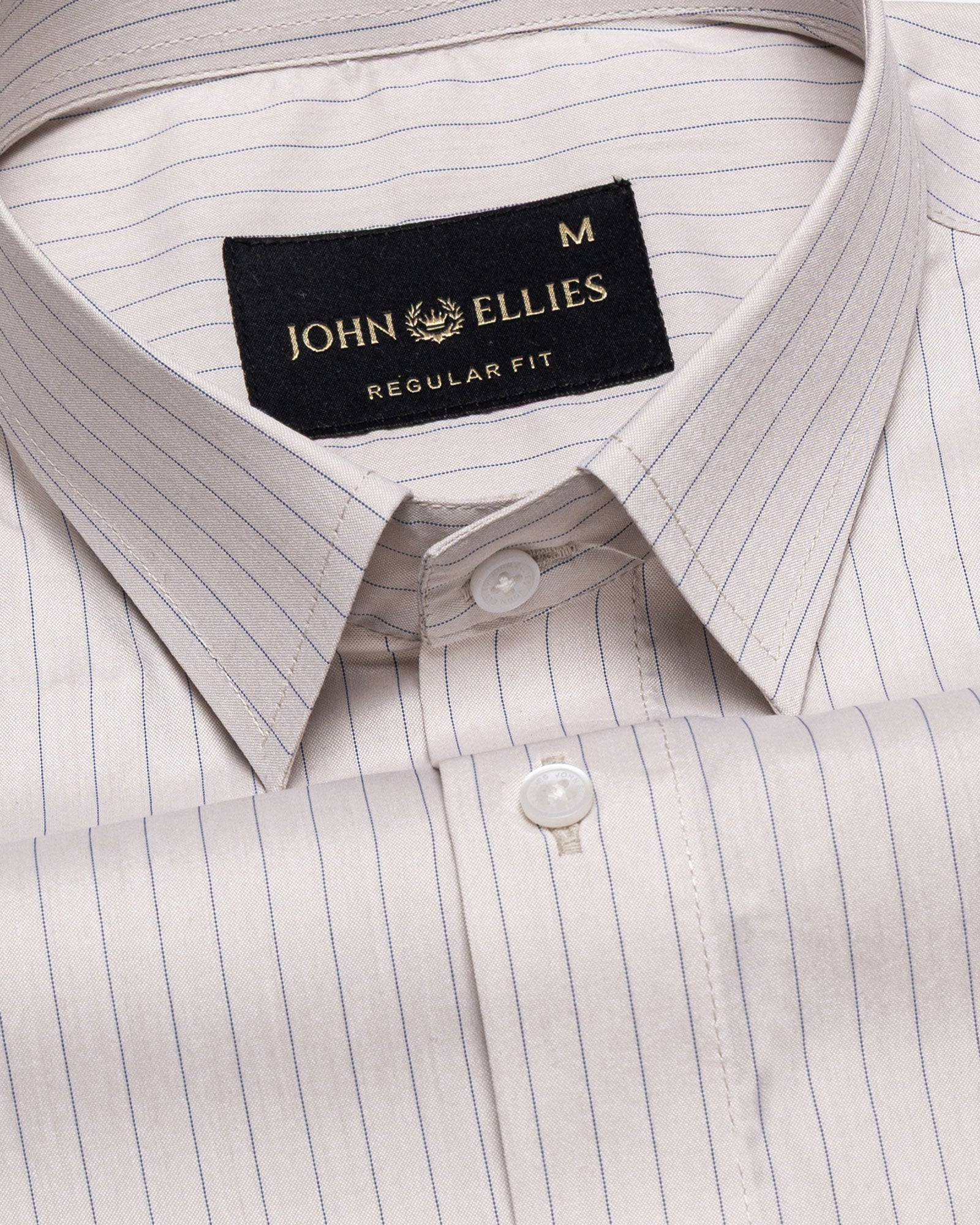 Peisky Khaki Cotton Stripes Shirt - John Ellies