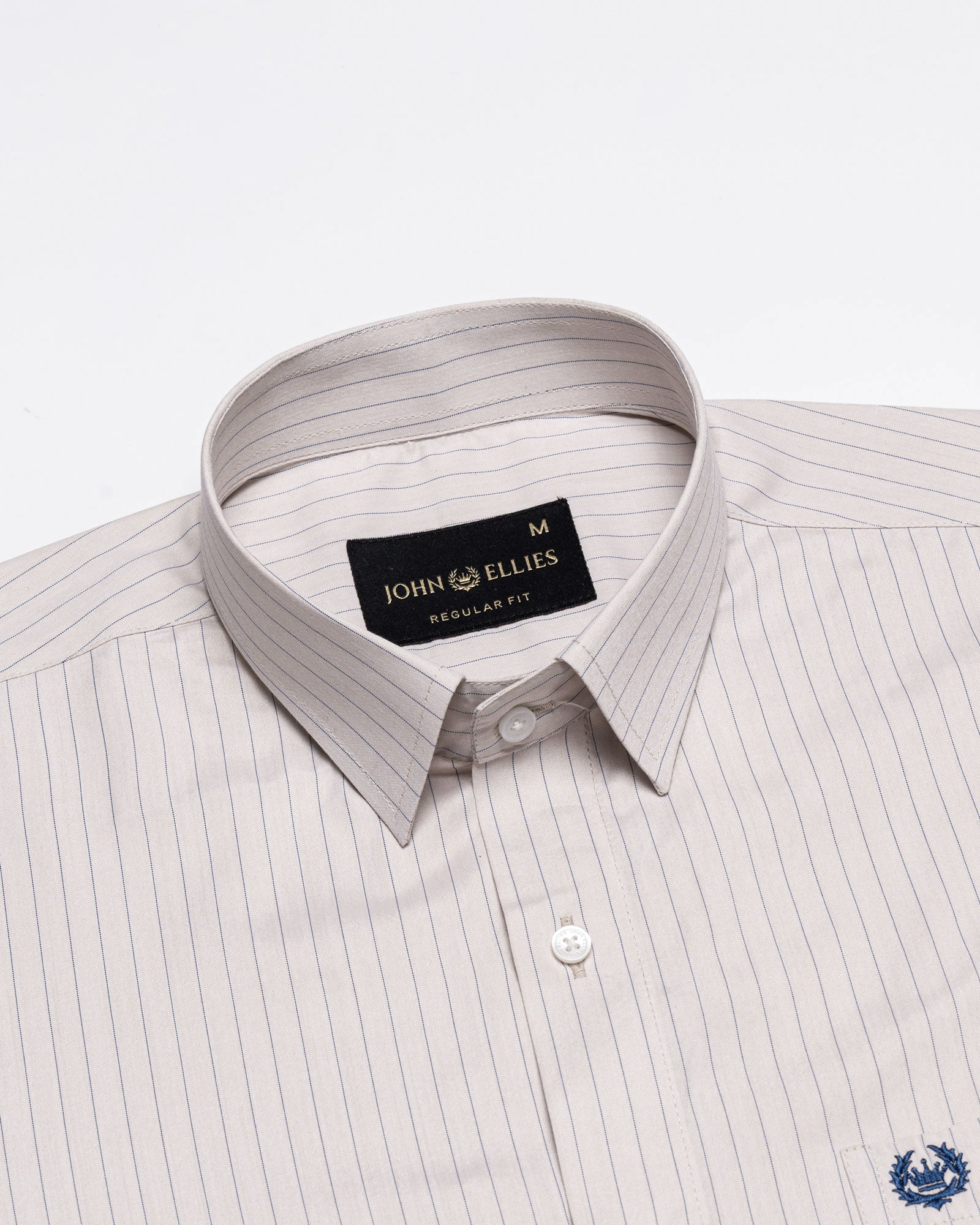 Peisky Khaki Cotton Stripes Shirt - John Ellies