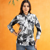 Bloom Green Design Cotton Women Shirt - John Ellies