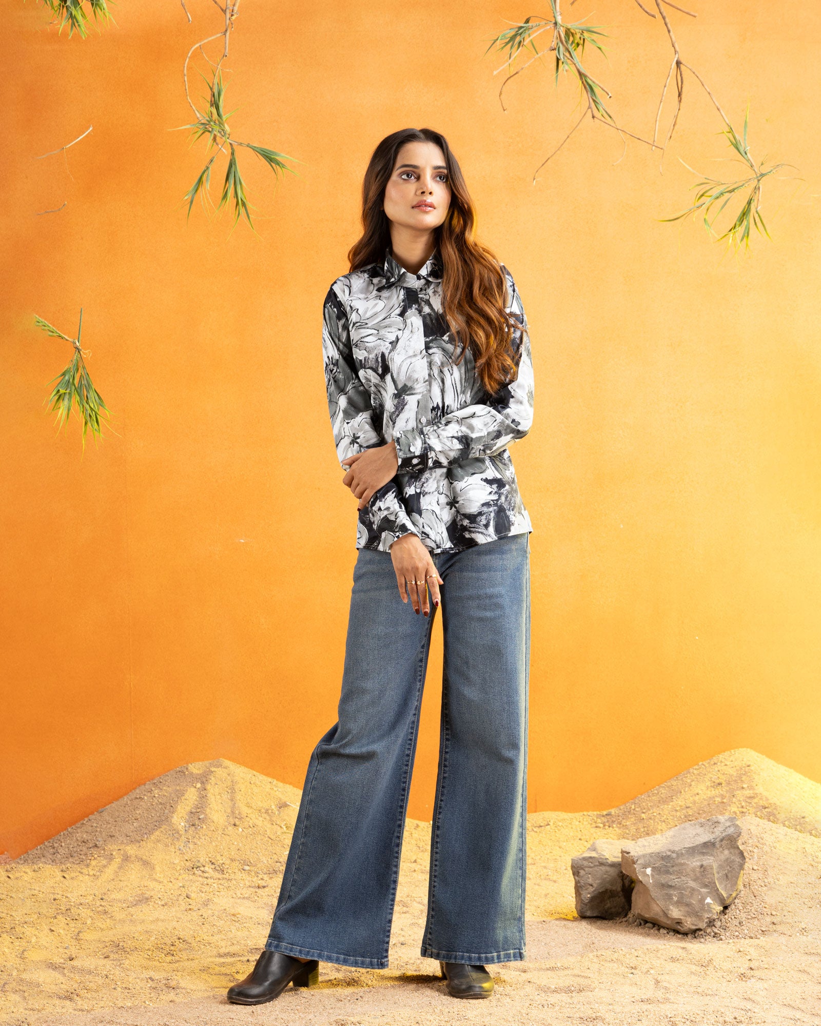 Bloom Green Design Cotton Women Shirt - John Ellies