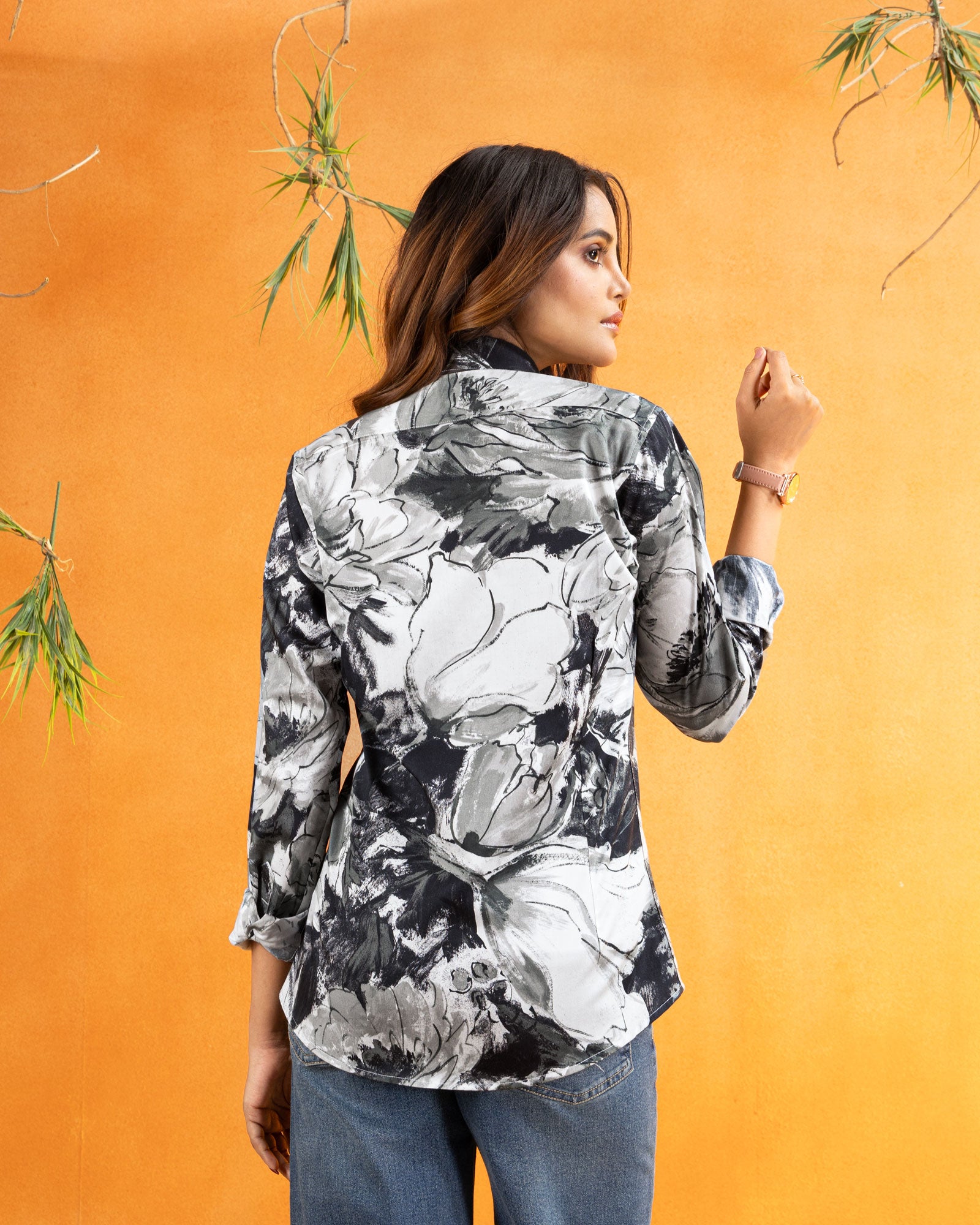 Bloom Green Design Cotton Women Shirt - John Ellies