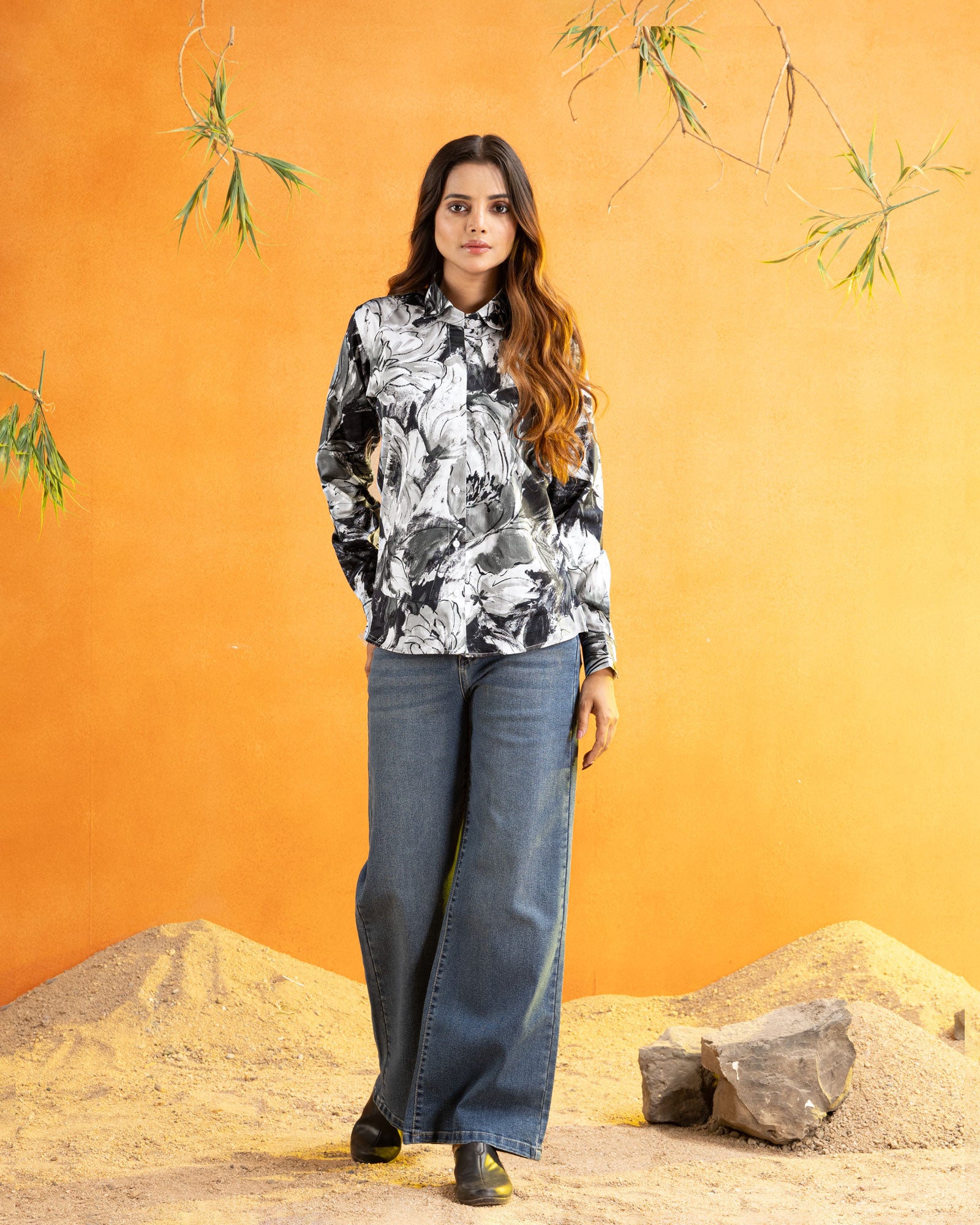 Bloom Green Design Cotton Women Shirt - John Ellies