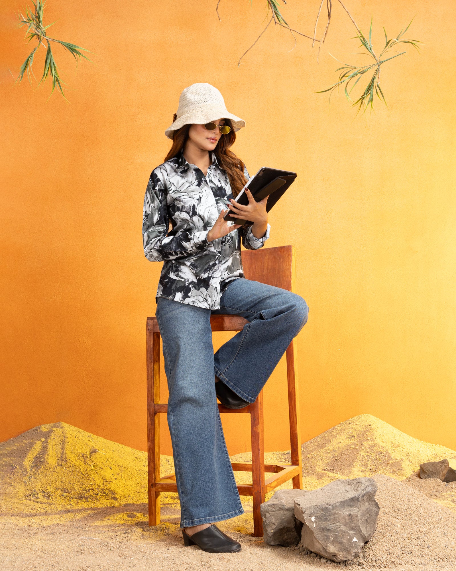 Bloom Green Design Cotton Women Shirt - John Ellies