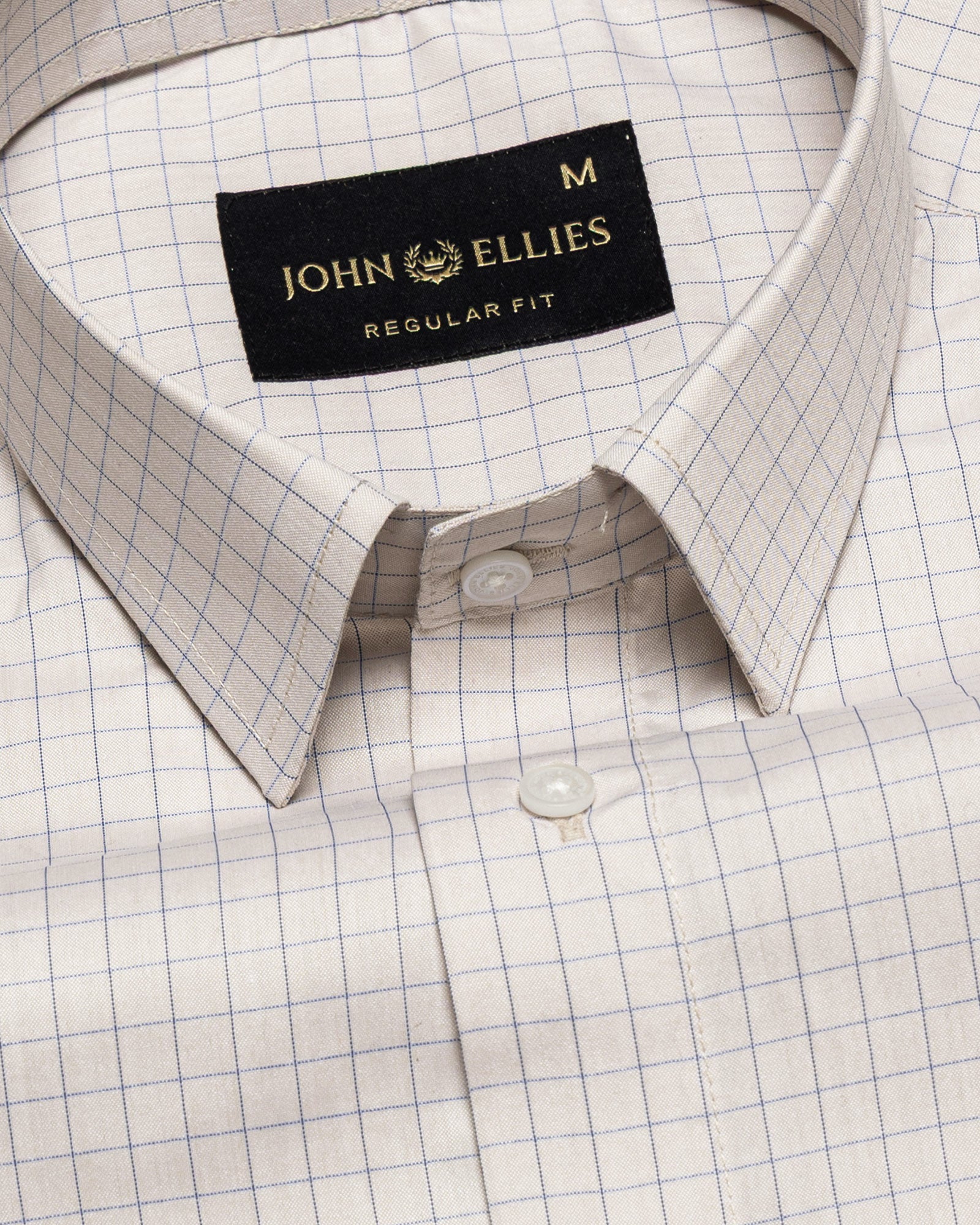 Peisky Khaki Check Cotton Shirt - John Ellies