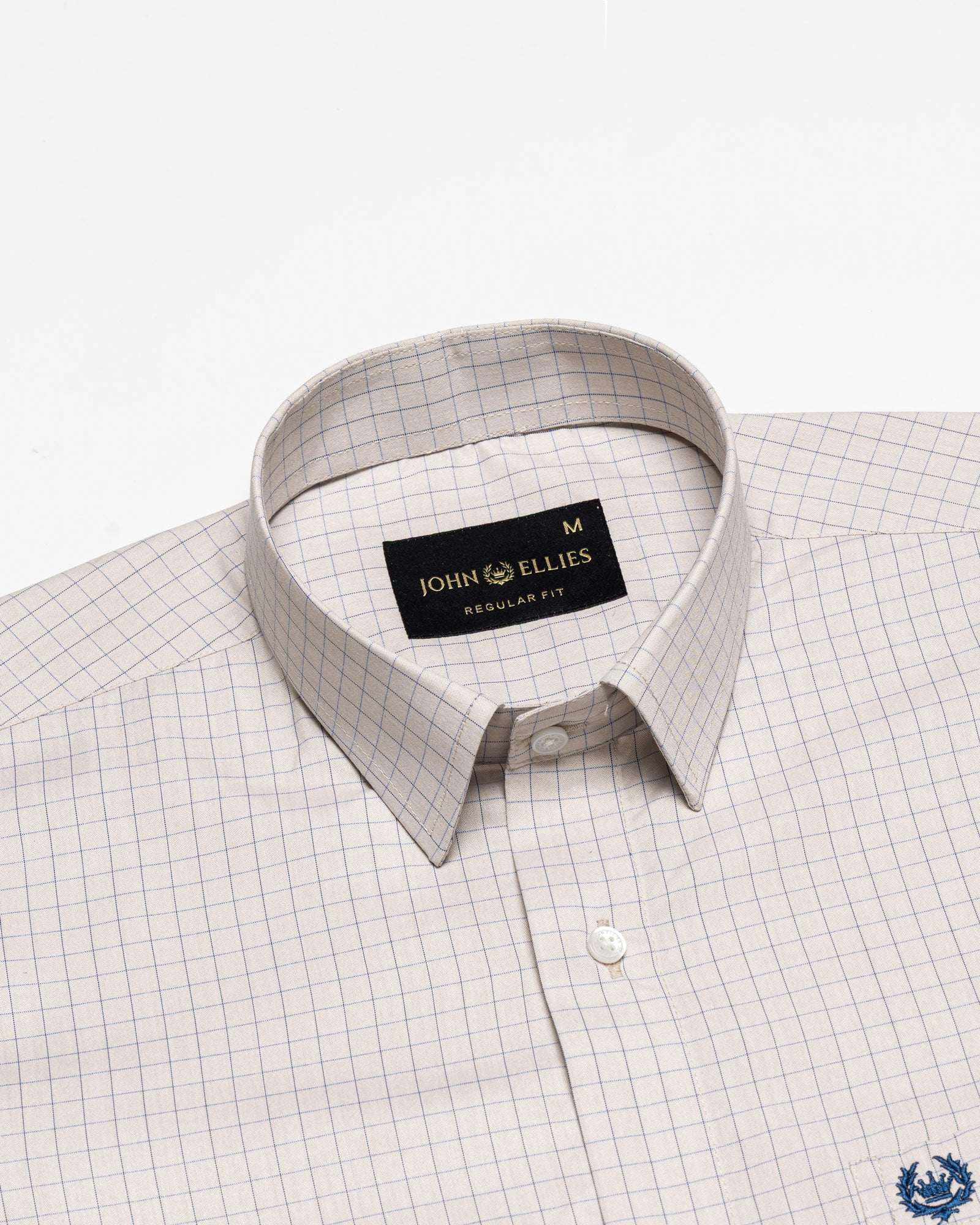 Peisky Khaki Check Cotton Shirt - John Ellies