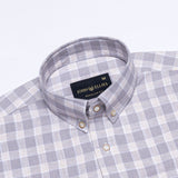 Maison Grey Check Button Down Linen Shirt