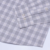 Maison Grey Check Button Down Linen Shirt