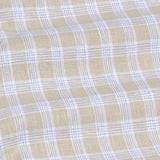 Maison Beige Check Button Down Linen Shirt