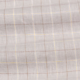 Maison Tan Check Button Down Linen Shirt