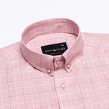 Maison Pink Check Button Down Linen Shirt