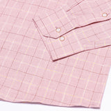 Maison Pink Check Button Down Linen Shirt