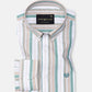 Rubern Green Stripes Button Down Cotton Shirt - John Ellies