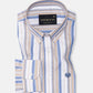 Rubern Blue Stripes Button Down Cotton Shirt - John Ellies