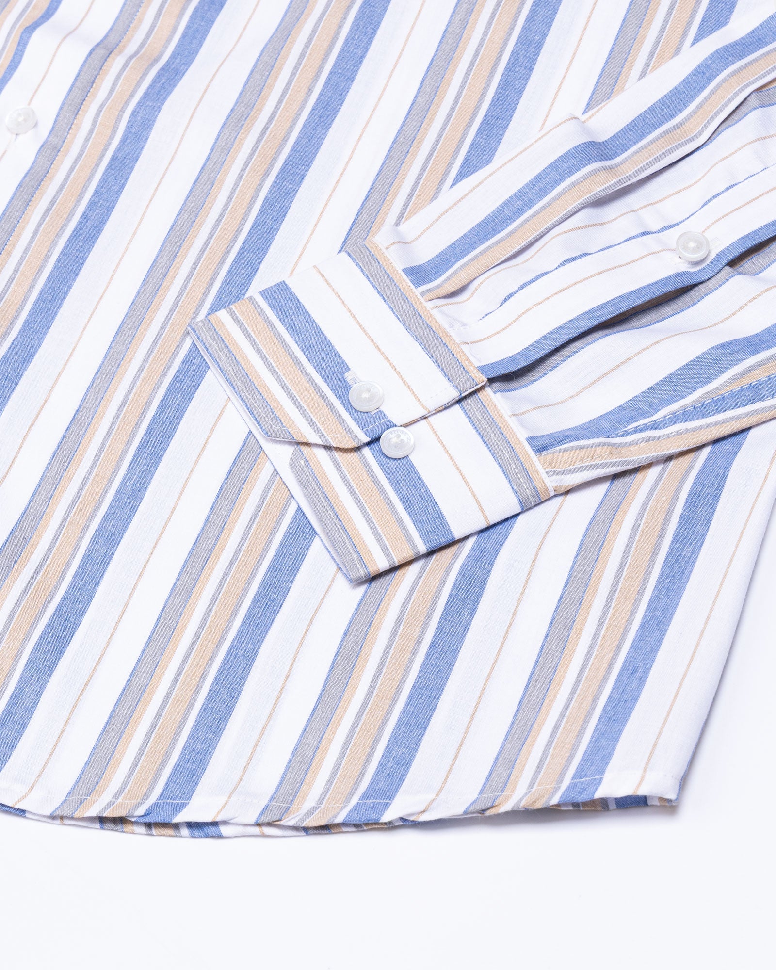 Rubern Blue Stripes Button Down Cotton Shirt - John Ellies