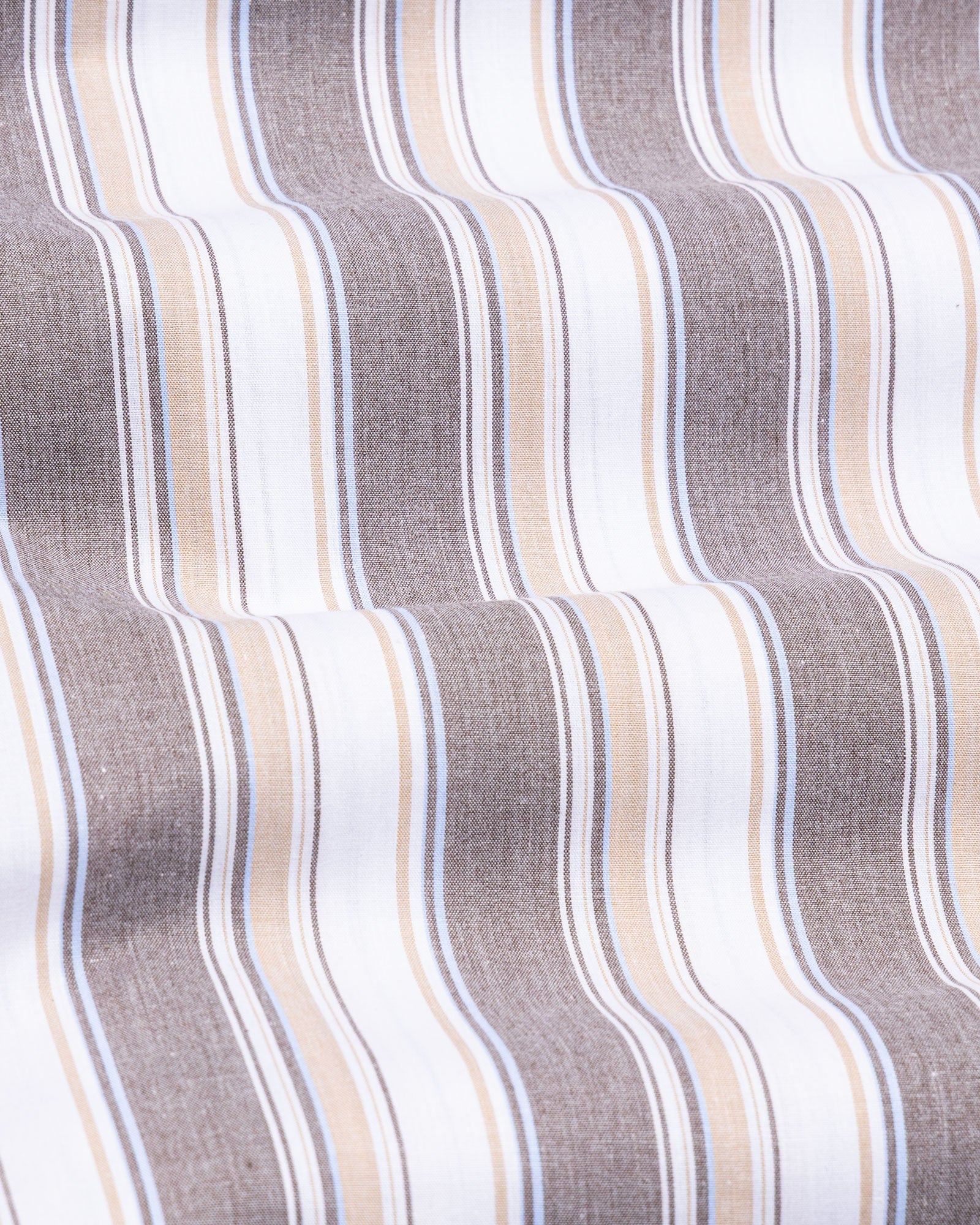 Rubern Brown Stripes Button Down Cotton Shirt - John Ellies