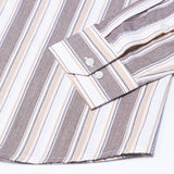 Rubern Brown Stripes Button Down Cotton Shirt - John Ellies