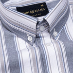 Rubern Navy Blue Stripes Button Down Cotton Shirt - John Ellies