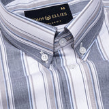 Rubern Navy Blue Stripes Button Down Cotton Shirt - John Ellies