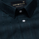 Veda Teal Stripes Linen Shirt - John Ellies