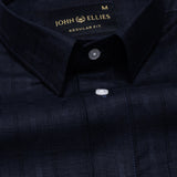 Veda Navy Blue Stripes Linen Shirt - John Ellies