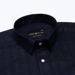 Veda Navy Blue Stripes Linen Shirt - John Ellies