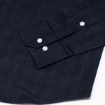Veda Navy Blue Stripes Linen Shirt - John Ellies